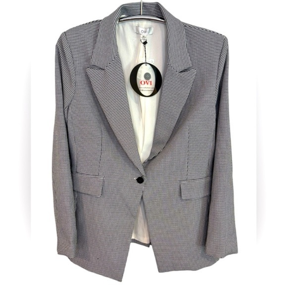 Ovi Jackets & Blazers - NWT OVI Black White Plaid Blazer, Size M